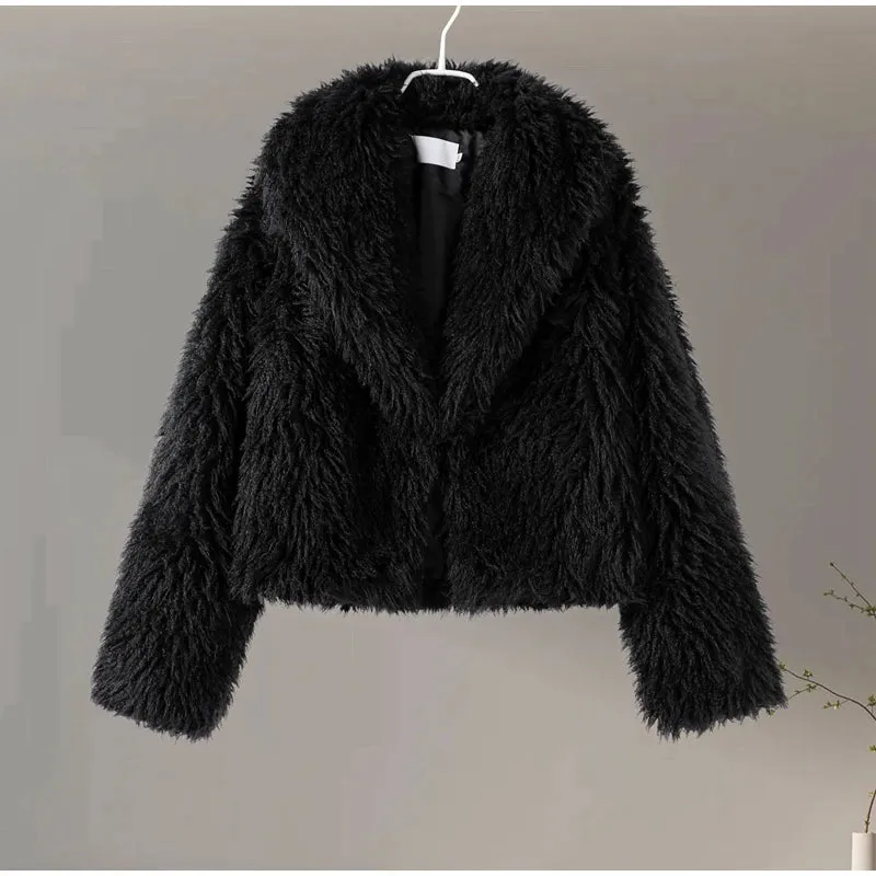 Chic Shaggy Charm Jacket Faux Fur