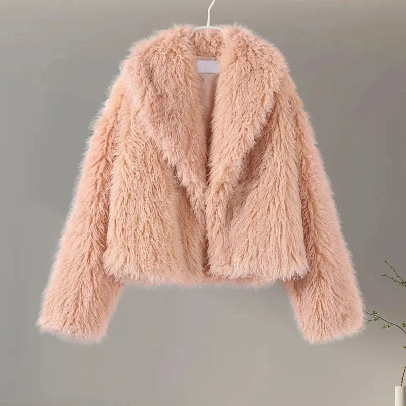 Chic Shaggy Charm Jacket Faux Fur