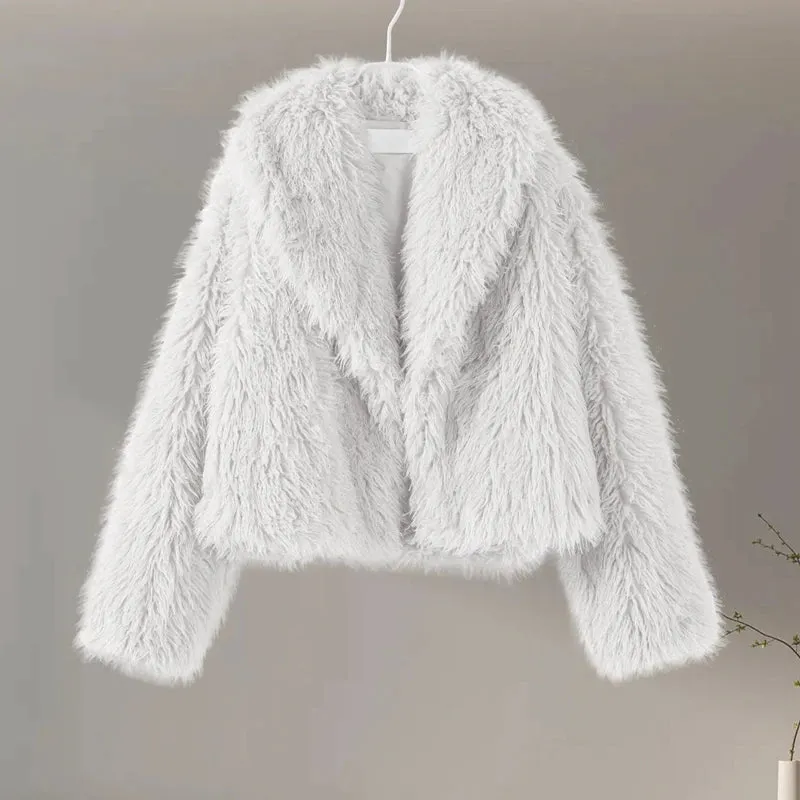 Chic Shaggy Charm Jacket Faux Fur