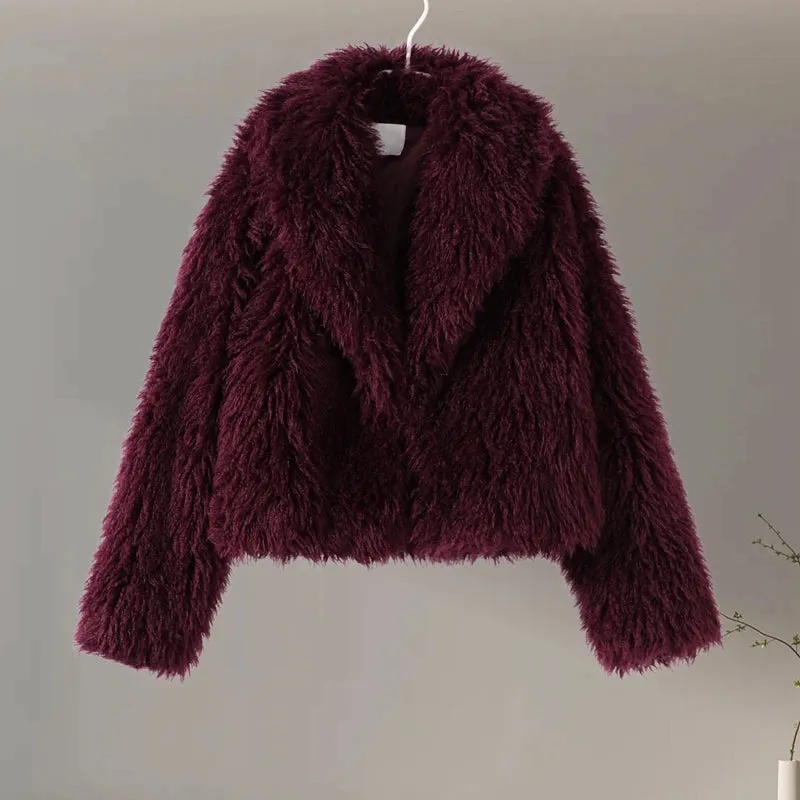 Chic Shaggy Charm Jacket Faux Fur