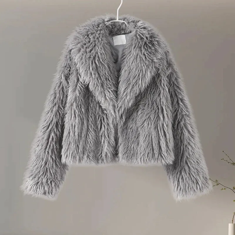 Chic Shaggy Charm Jacket Faux Fur