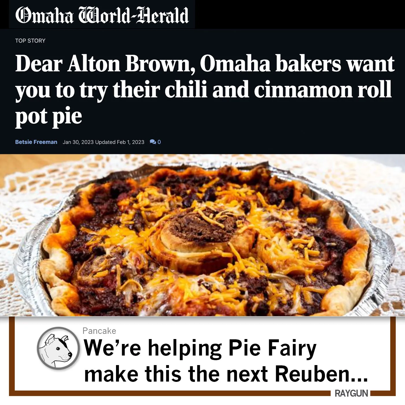 Chili and Cinnamon Roll Pot Pie