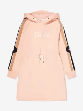 Chloé Girls Hooded Sweatshirt Dress in Pink