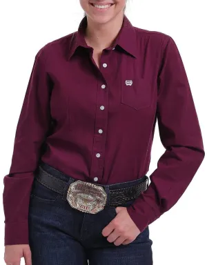 Cinch Women's Western Button Down Shirt - Burgundy