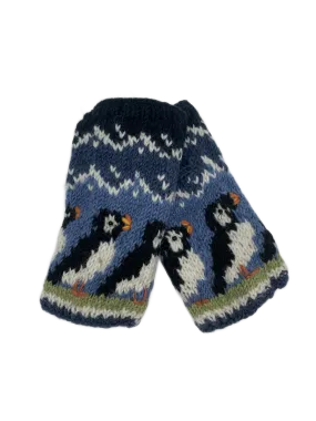 Circus of Puffins Wool Handwarmers