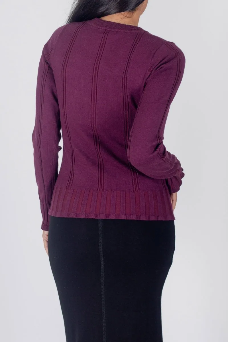 CLAIRE TOP (BURGUNDY)