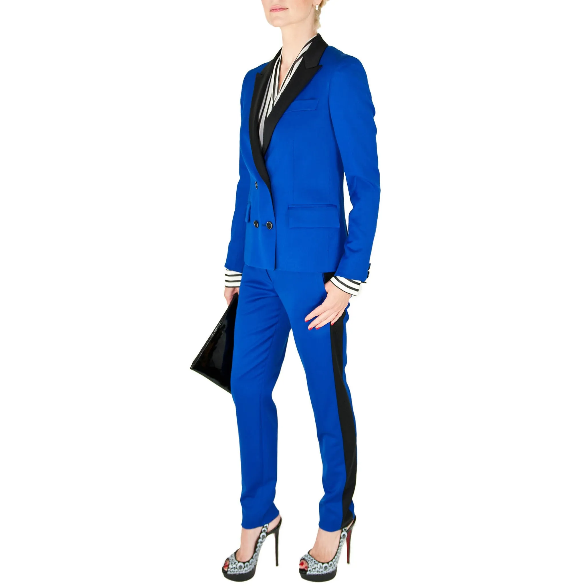 Cobalt Blue Stretch Wool Blazer