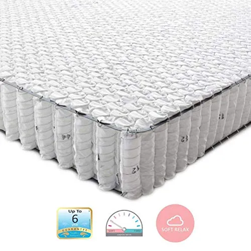 Coirfit Sleep SPA Ortho Luxury Pocket with SrtX Technology 8-inch Queen Size Spring Mattress | Zero Motion Transfer, Medium Soft Firmness | 5 Years Warranty (White, 78x60x8)