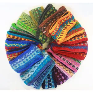 colourful nordic knit wool headband