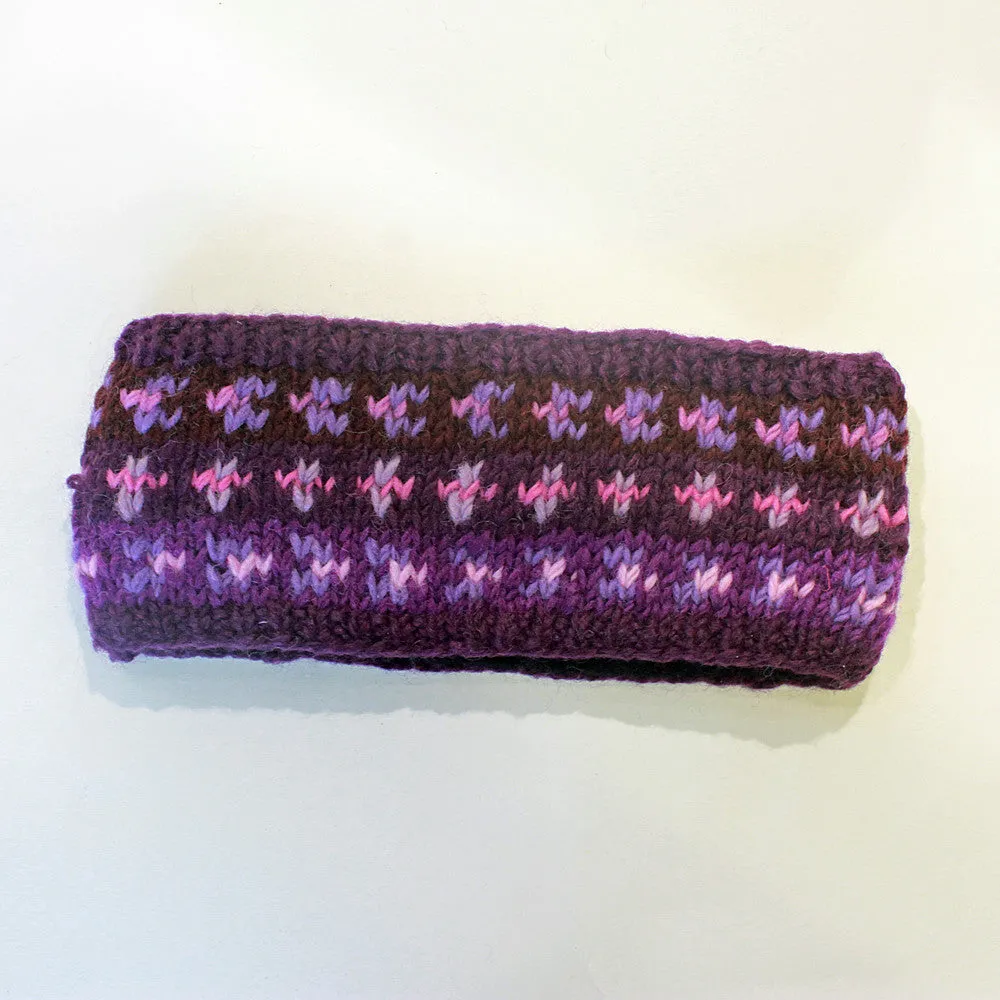 colourful nordic knit wool headband