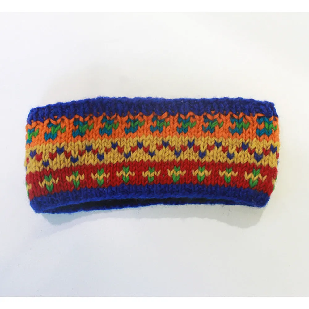 colourful nordic knit wool headband