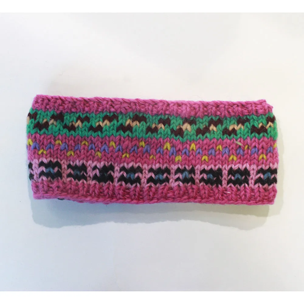 colourful nordic knit wool headband