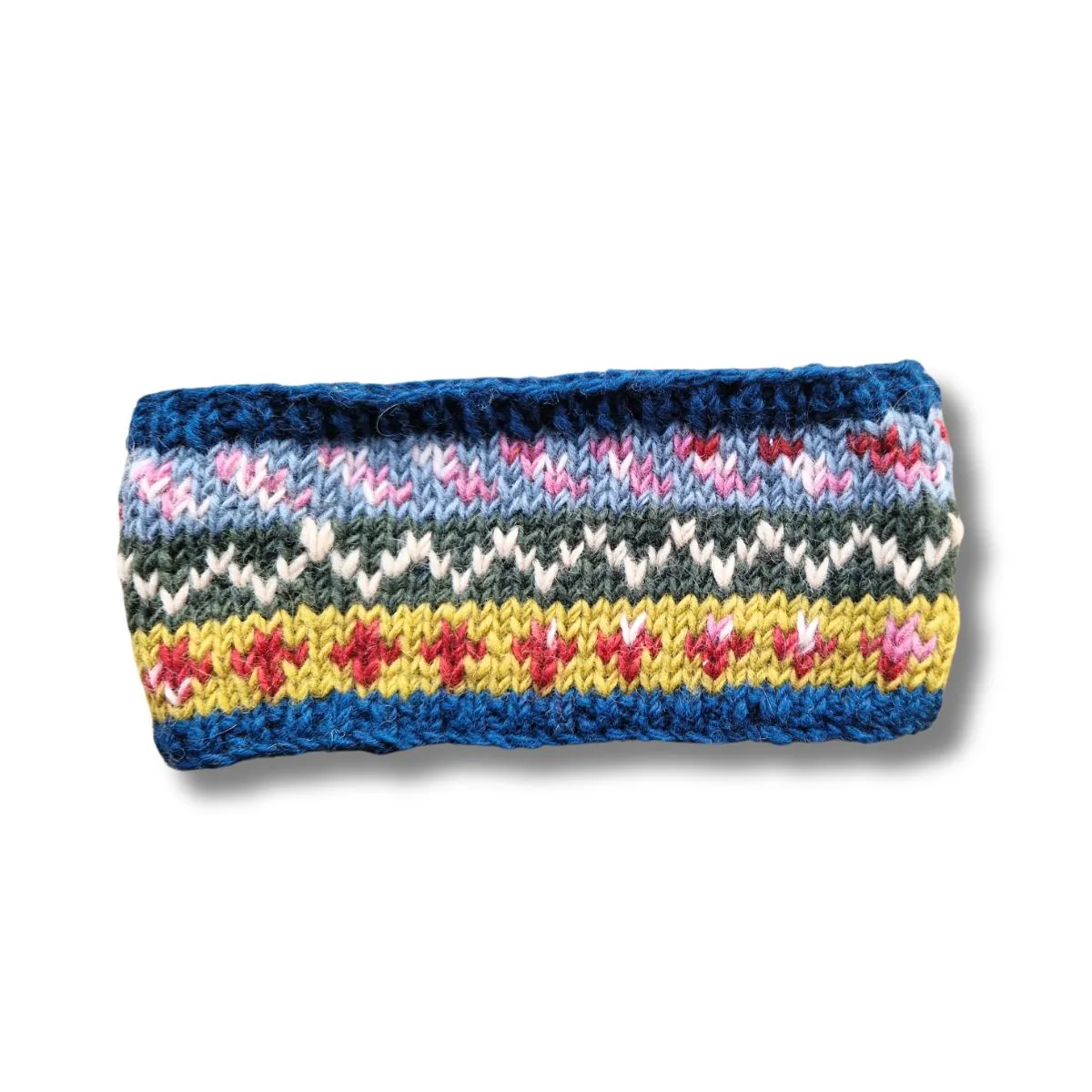 colourful nordic knit wool headband