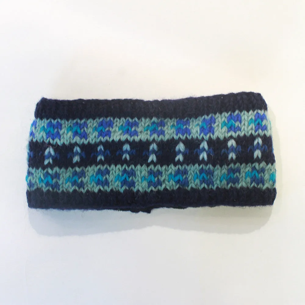 colourful nordic knit wool headband