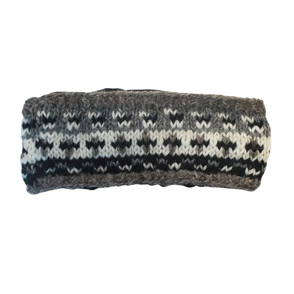 colourful nordic knit wool headband