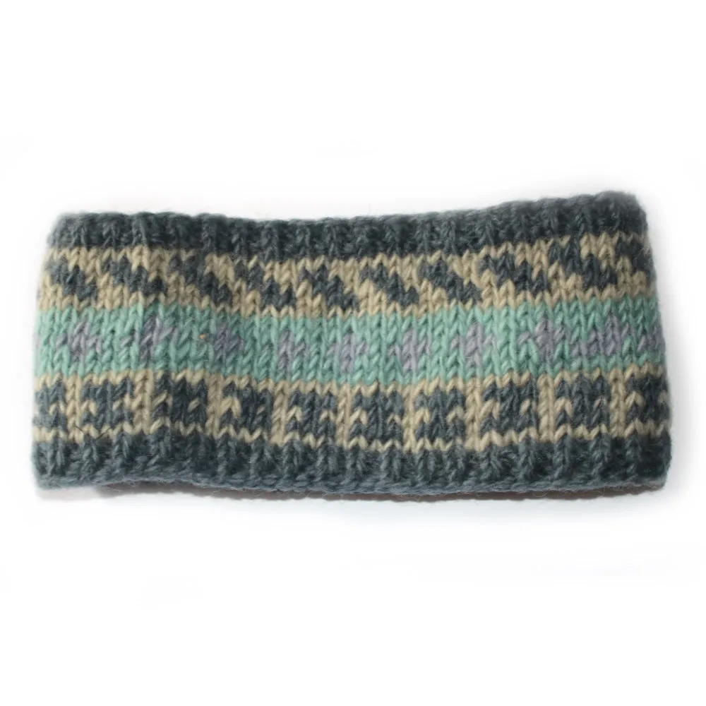 colourful nordic knit wool headband