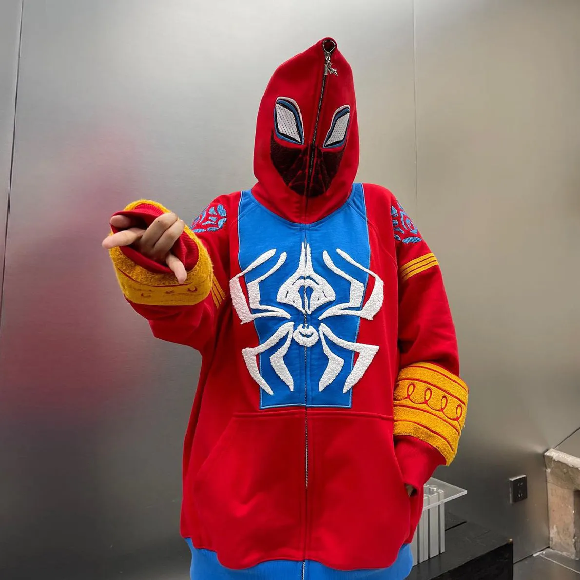 Contrast Spider-Man Retro Full-Zip Hoodie