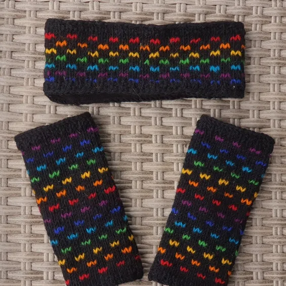 Cool Trade Winds Liquorice Fingerless  Wrist Warmers