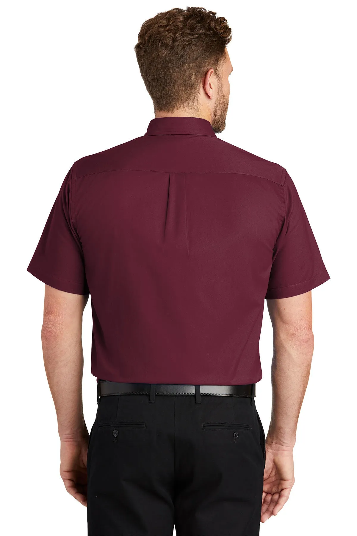 CornerStone Short Sleeve SuperPro Twill Shirt, Burgundy