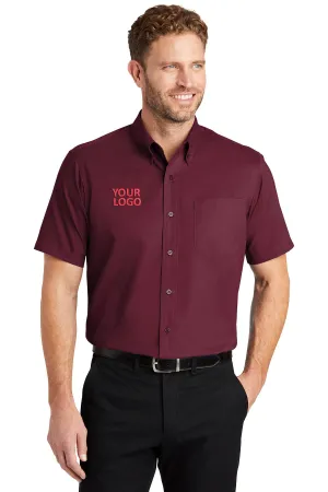 CornerStone Short Sleeve SuperPro Twill Shirt, Burgundy