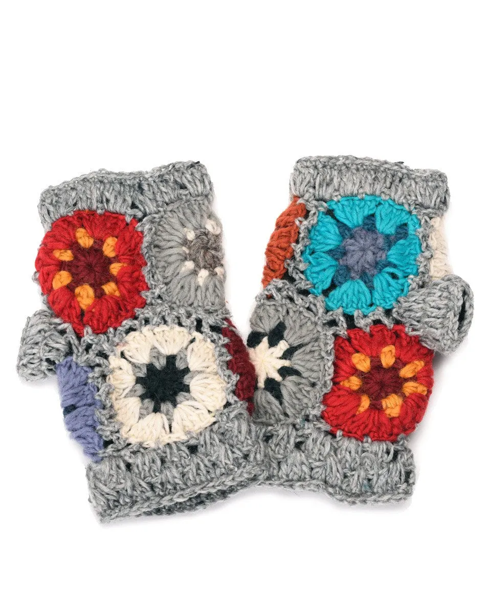 Crochet Flower Gloves