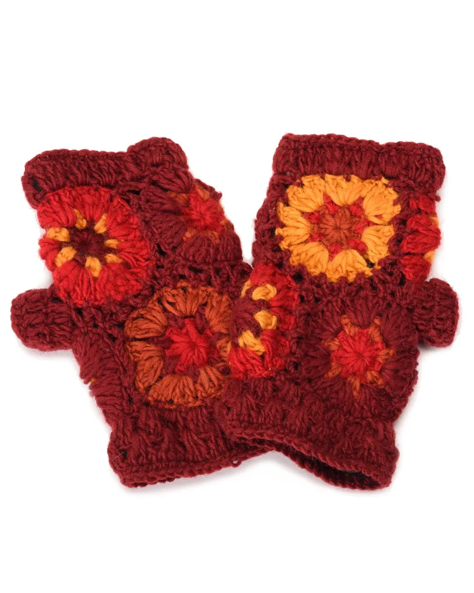 Crochet Flower Gloves