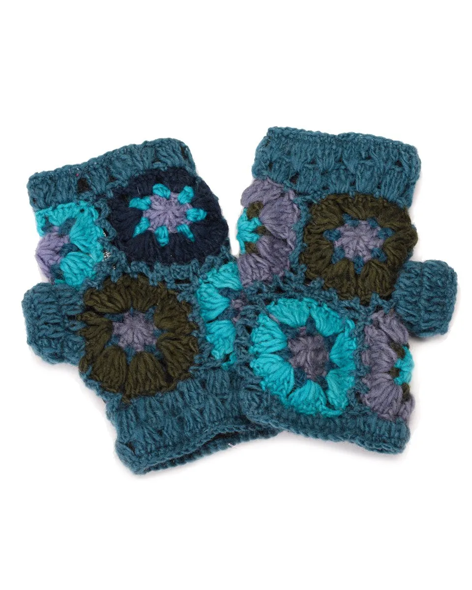 Crochet Flower Gloves