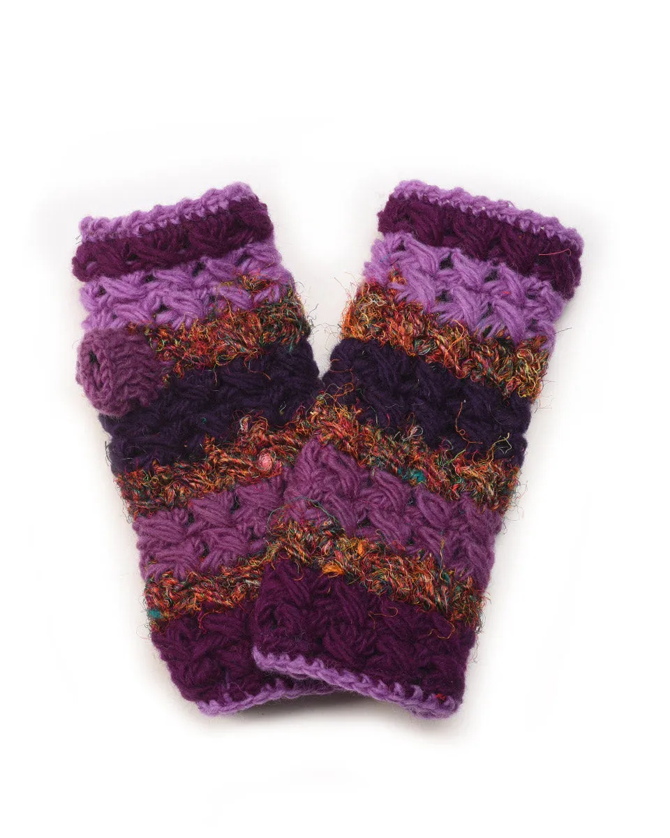 Crochet Gloves with Silk