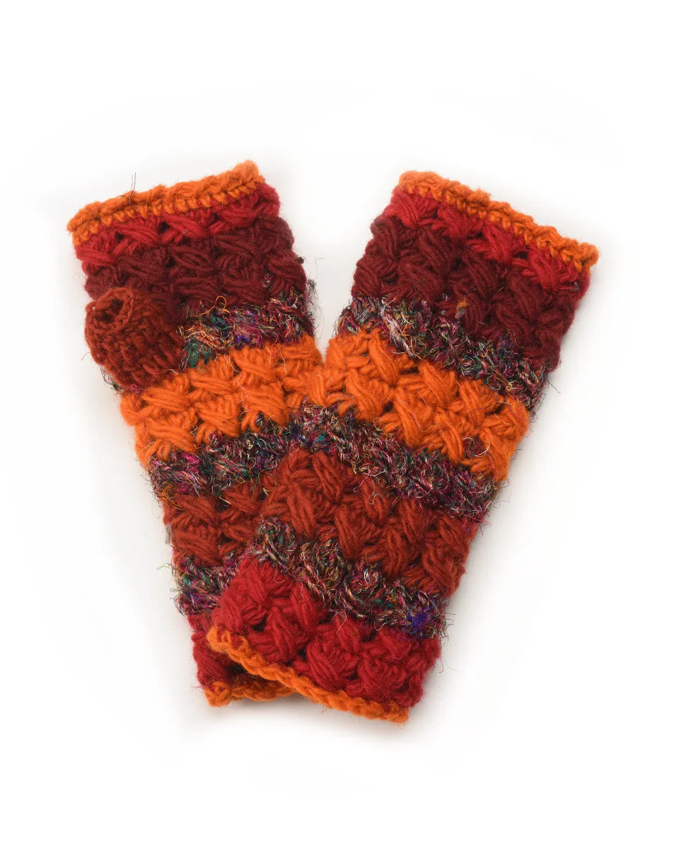 Crochet Gloves with Silk