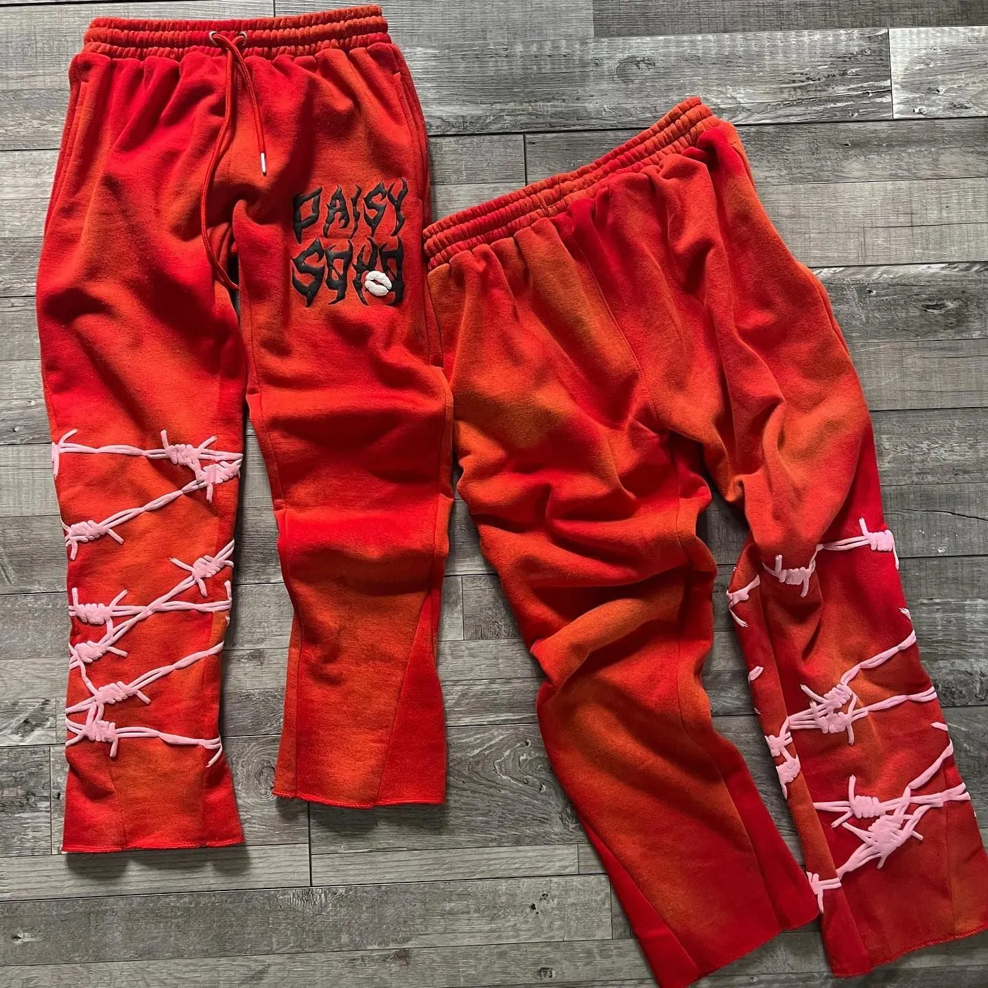 Daisy Soho Zipper Hoodie Sweatpants Print Two Piece Set