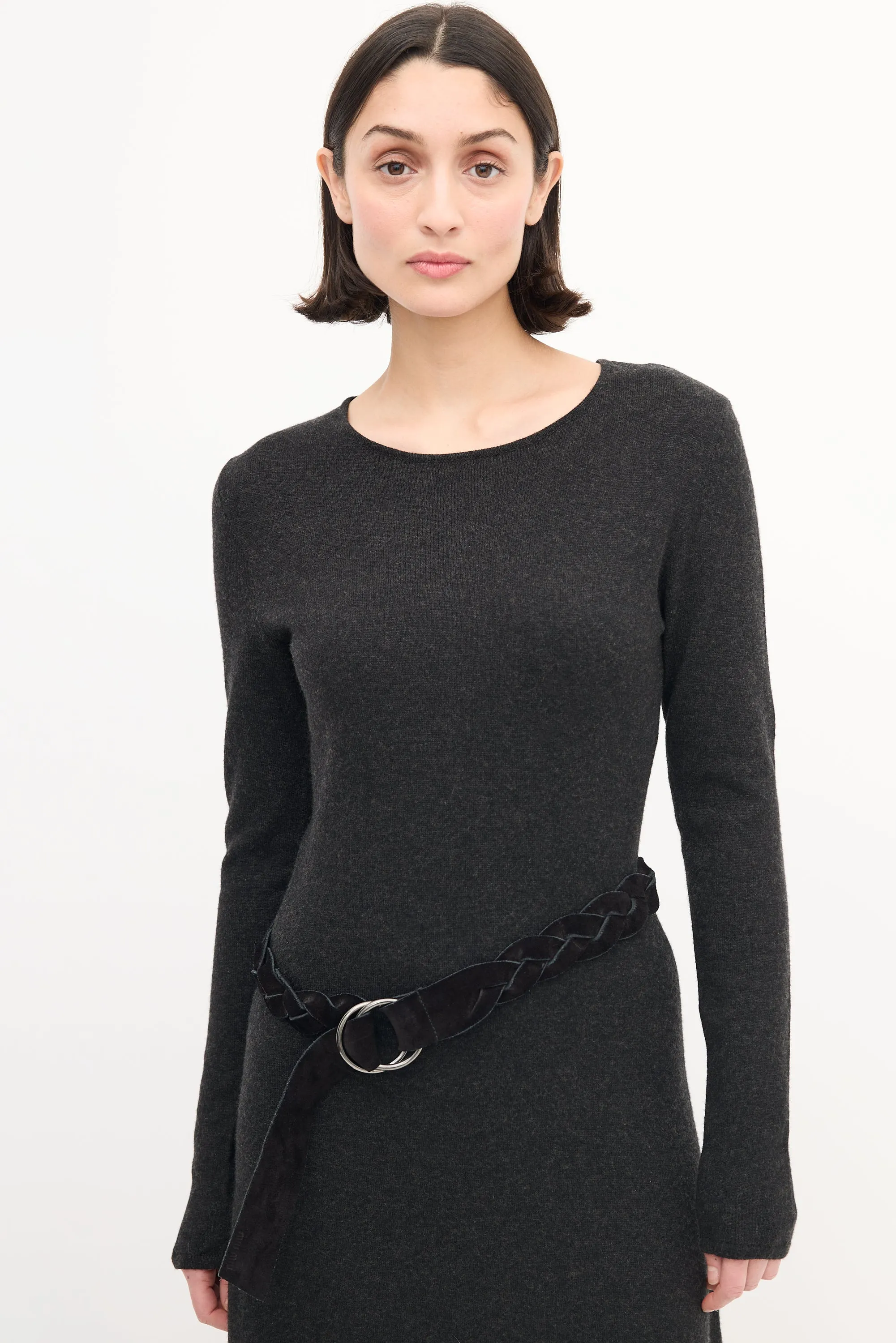 Dark Grey Cashmere Maxi Sweater Dress