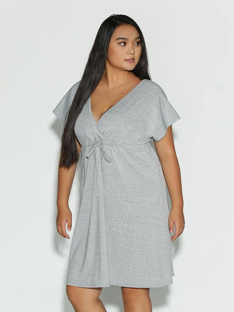 Deep V Elastic Waist Dress