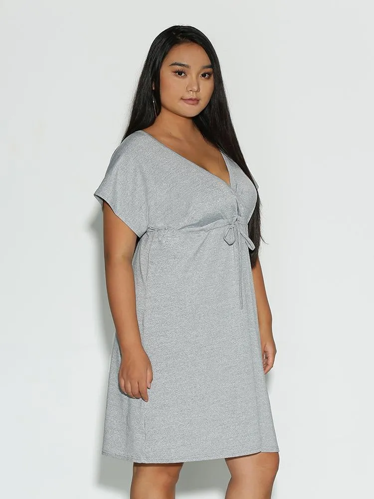 Deep V Elastic Waist Dress