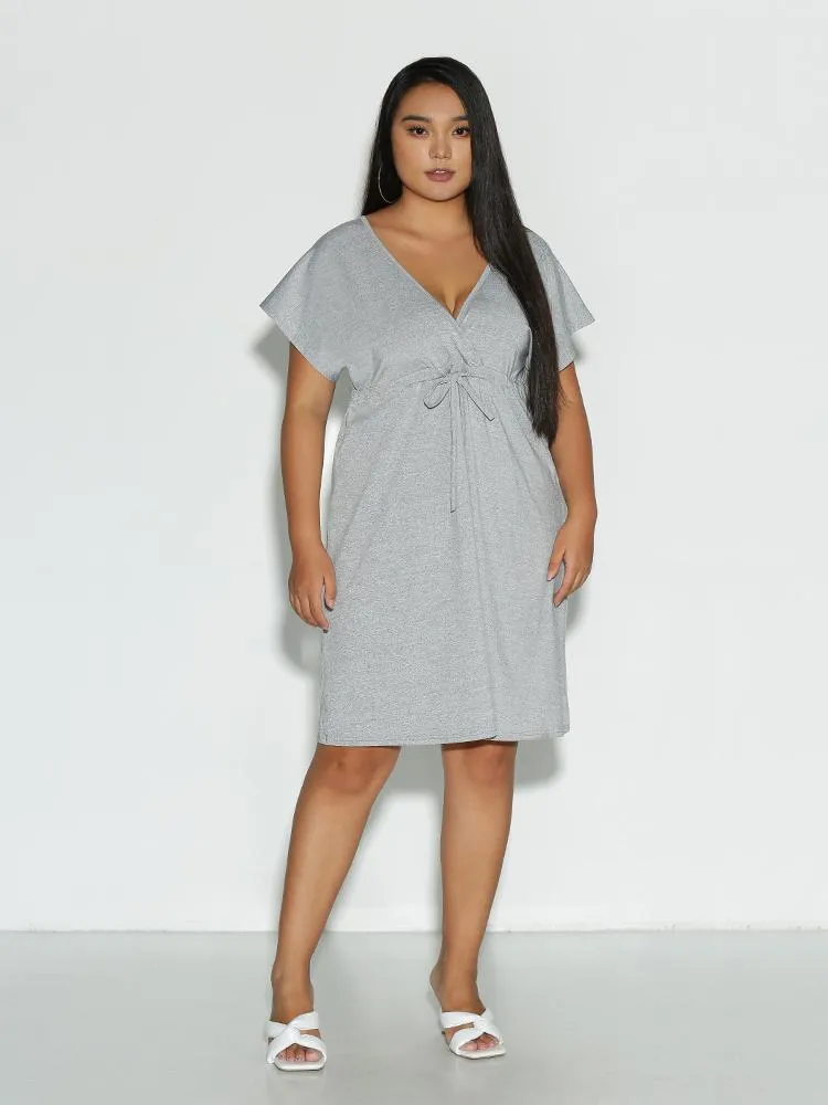 Deep V Elastic Waist Dress