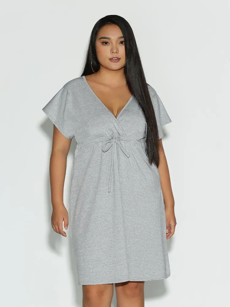 Deep V Elastic Waist Dress