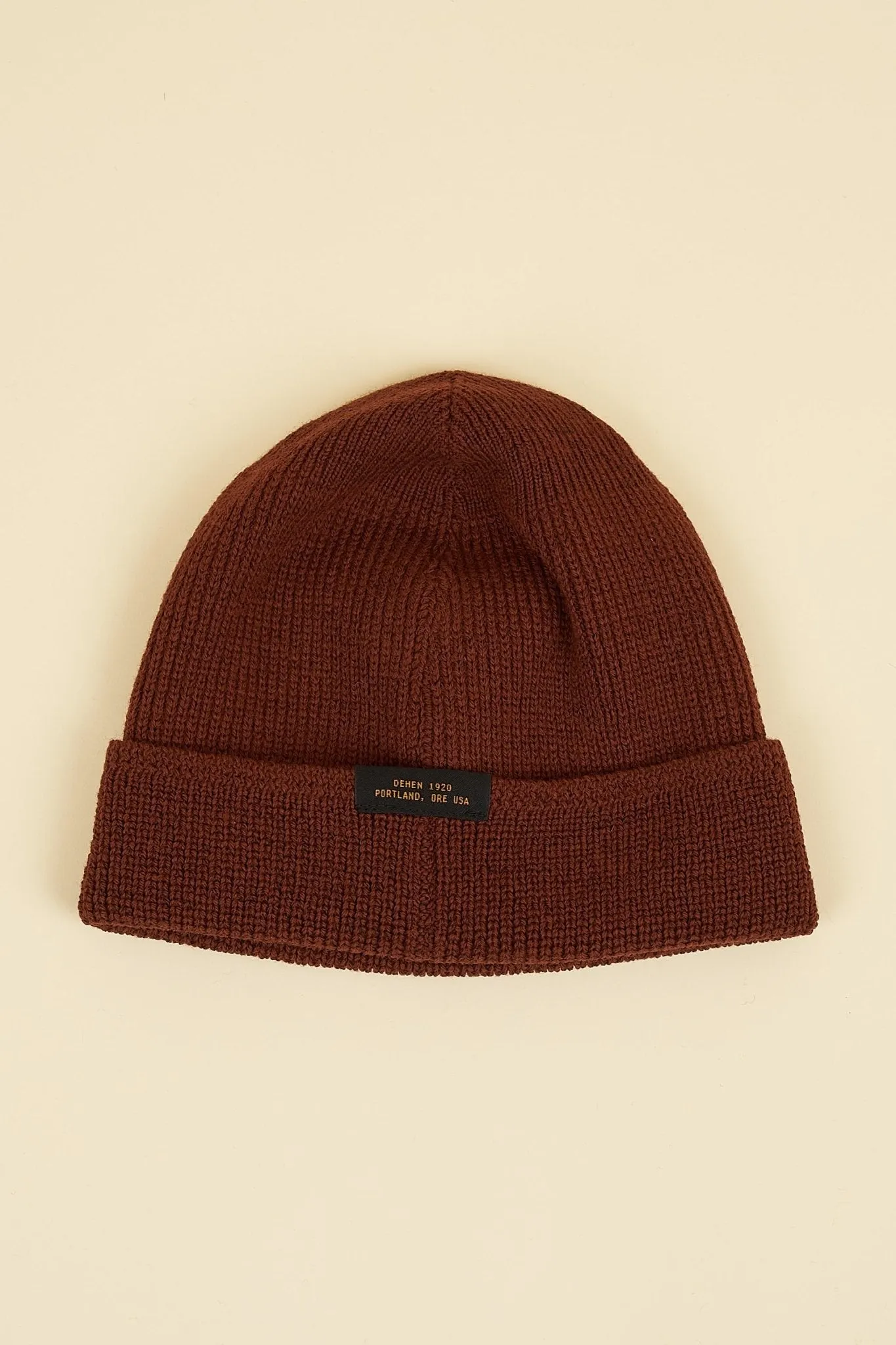 Dehen Wool Knit Watch Cap - Tobacco