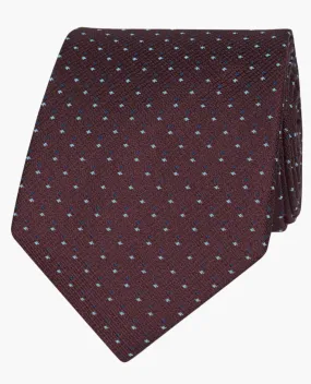 Double Dash Spot Tie Burgundy Blue