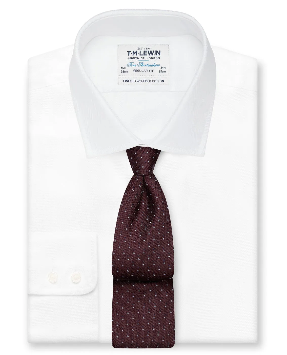 Double Dash Spot Tie Burgundy Blue