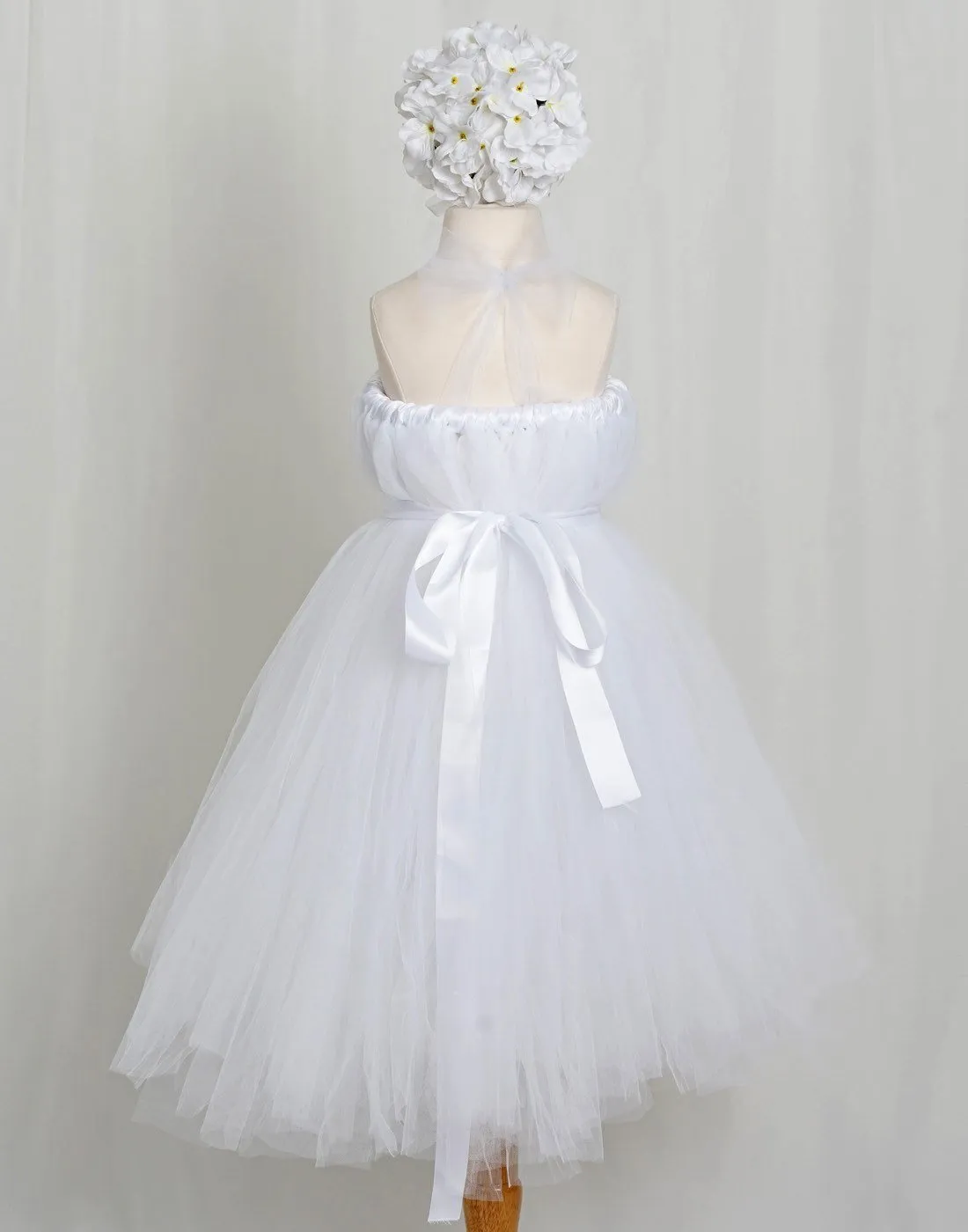 Empyrean Tulle  Floor-Length Dress - White