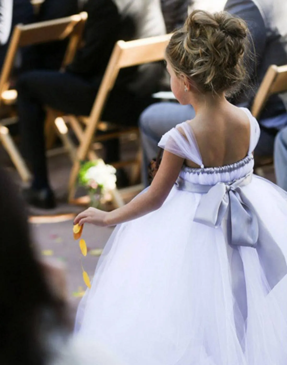 Empyrean Tulle  Floor-Length Dress - White