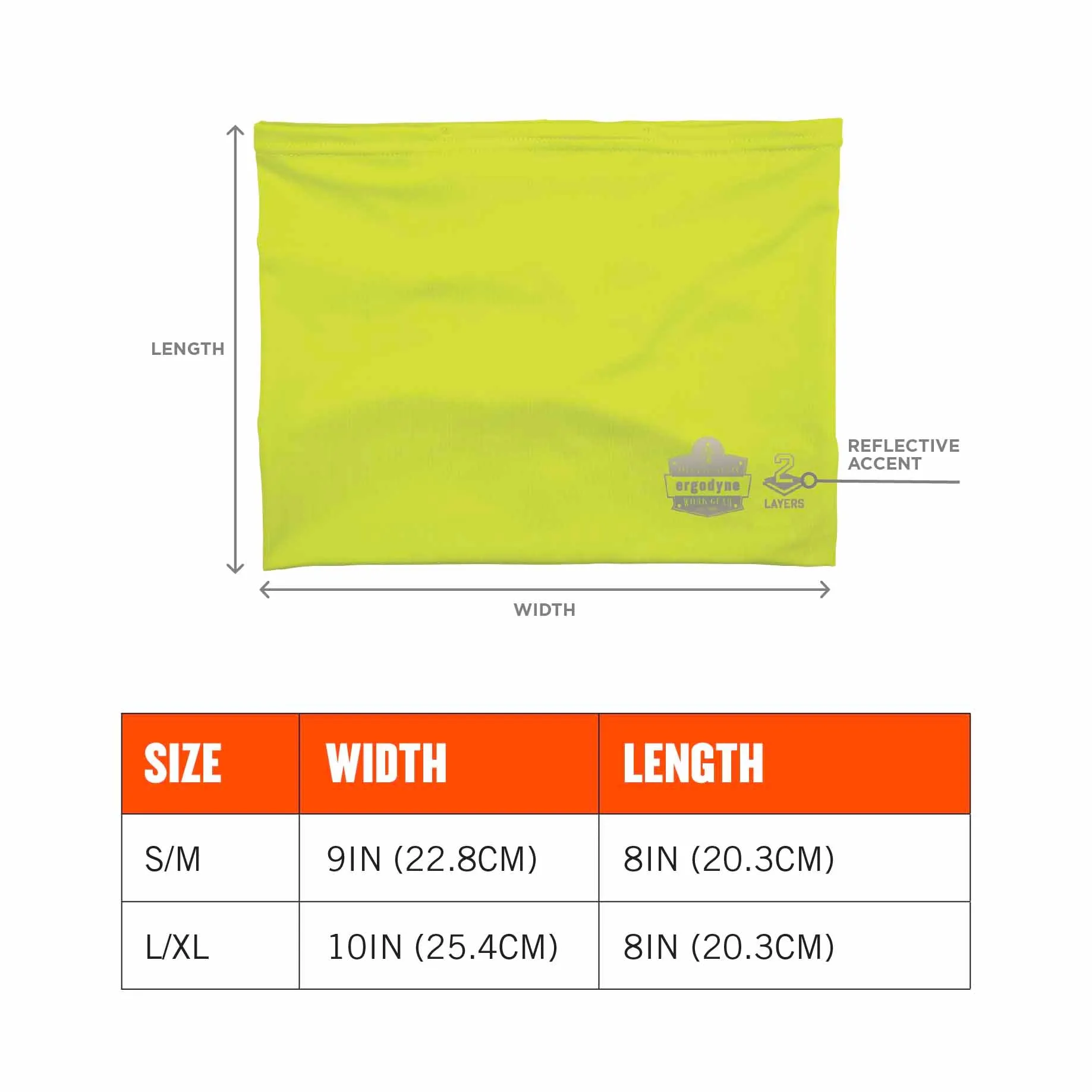 Ergodyne 42151 6489 2XL/3XL Hi-Vis Lime 2-Layer Cooling Multi-Band - Performance Knit