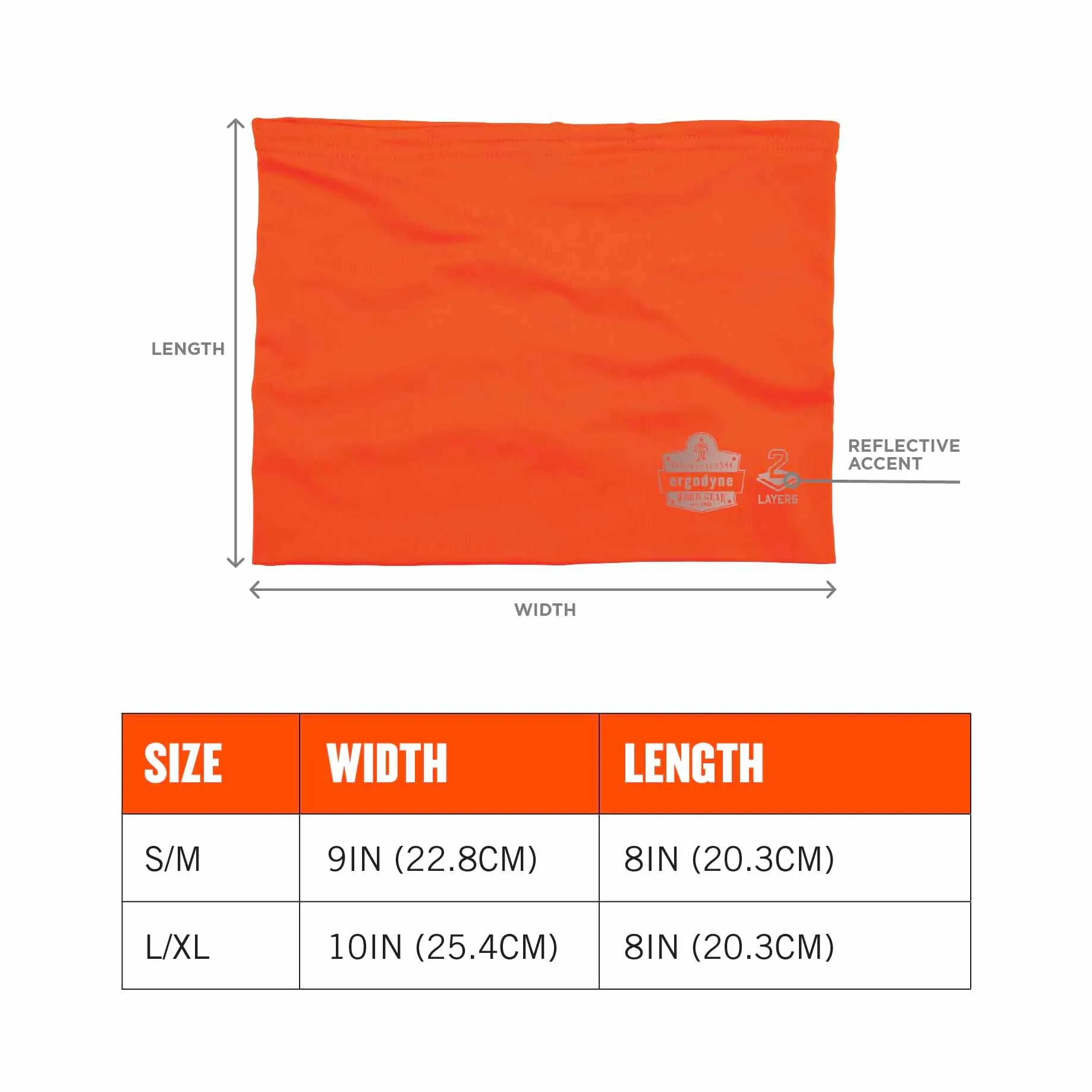 Ergodyne 42152 6489 2XL/3XL Hi-Vis Orange 2-Layer Cooling Multi-Band - Performance Knit