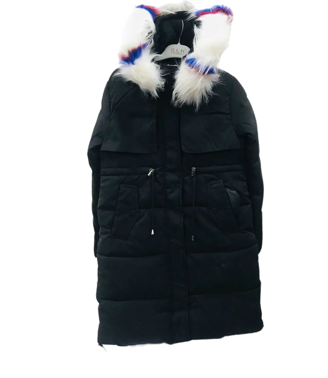 Fashionable High Quality hooded down coat ladies Parker Jacket Large Collar Trim Winter Top Warm Fur Lined Coats S31747