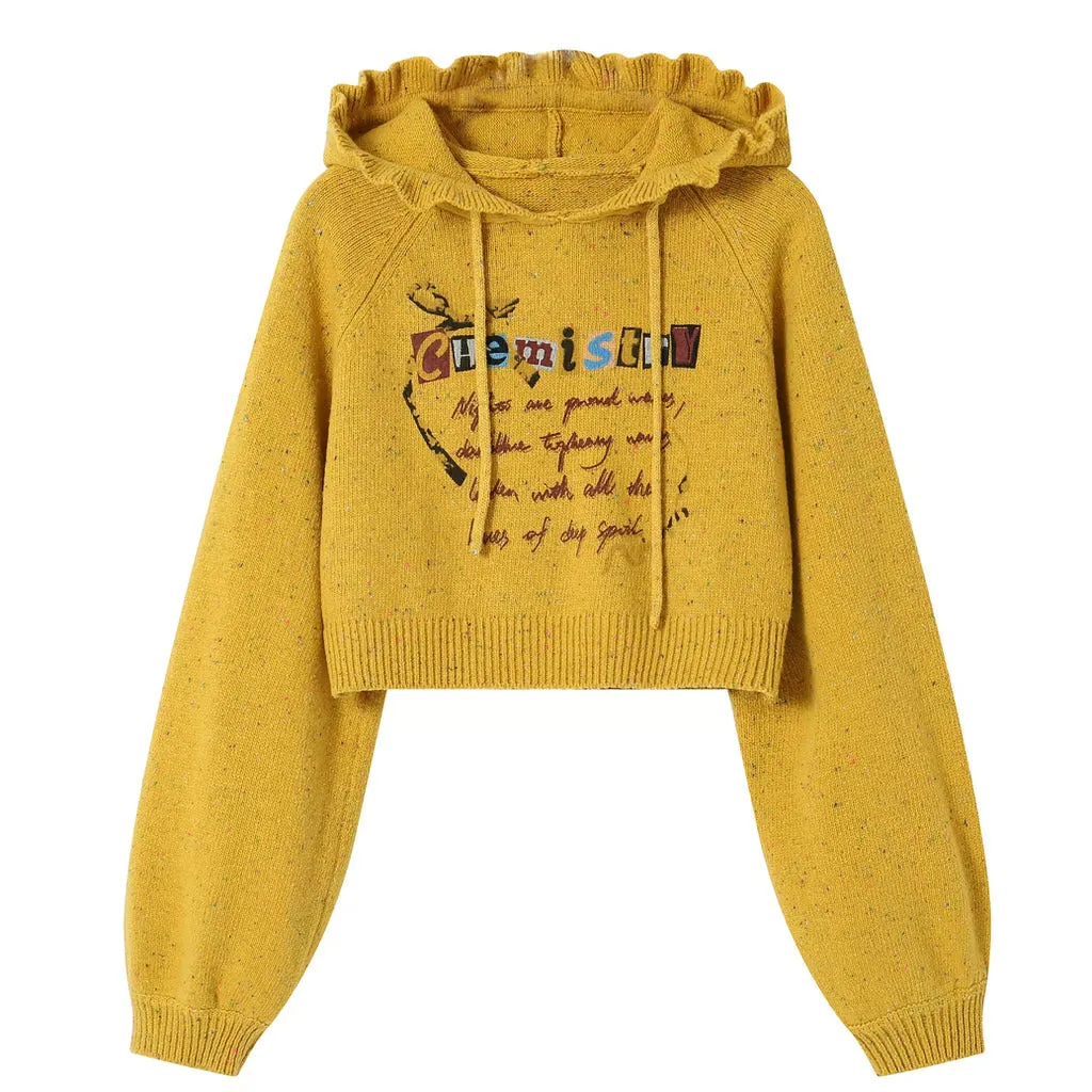 Fashionkova Chemistry Knit Cropped Hoodie