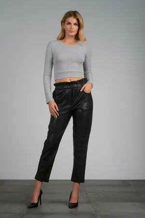 Faux Leather Ankle Pants