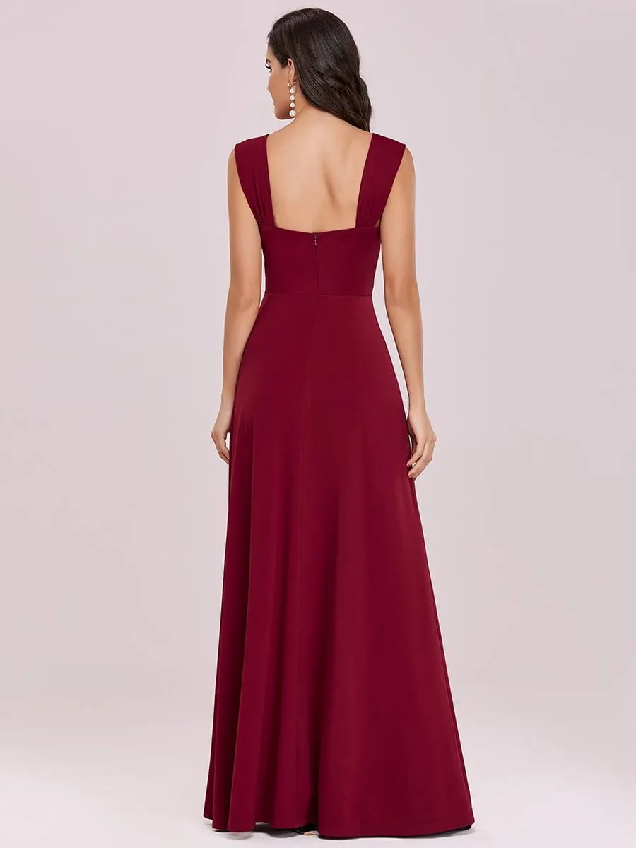 Floor Length Sweetheart Pleated Bodice Bridesmaid Dress