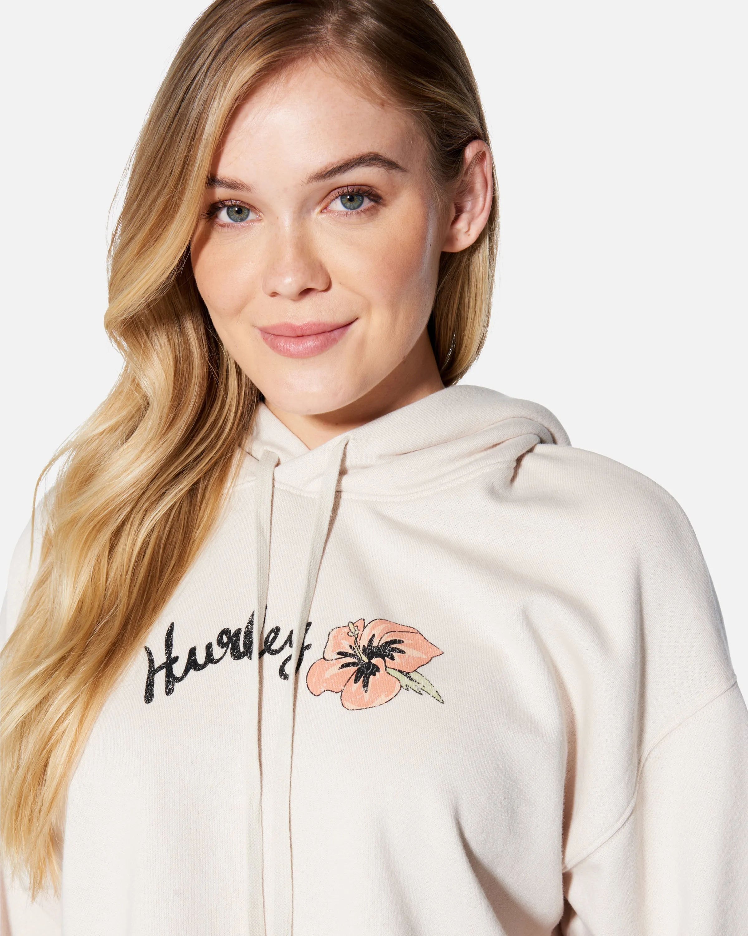 FLOWER TUBING CROPPED RAW HOODIE