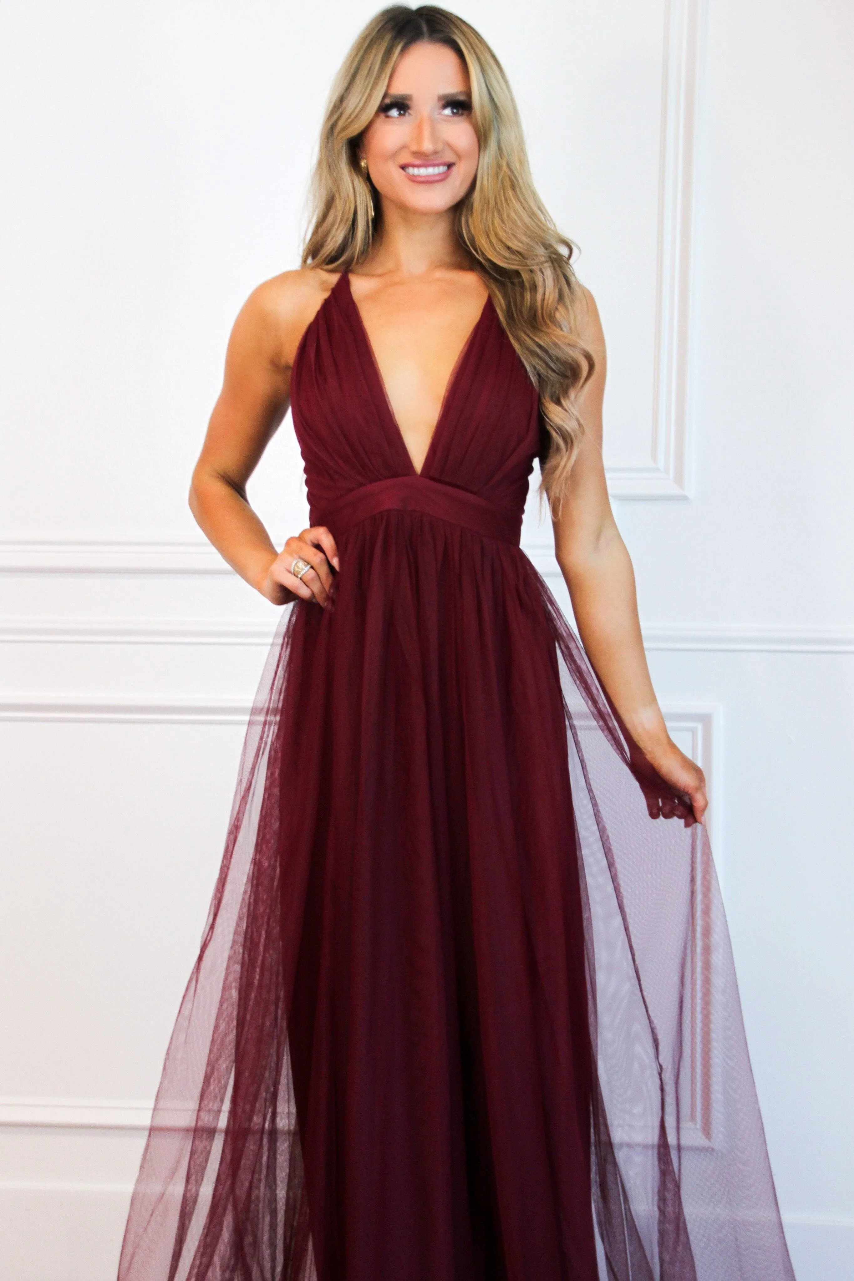 Forever Love Maxi Dress: Burgundy