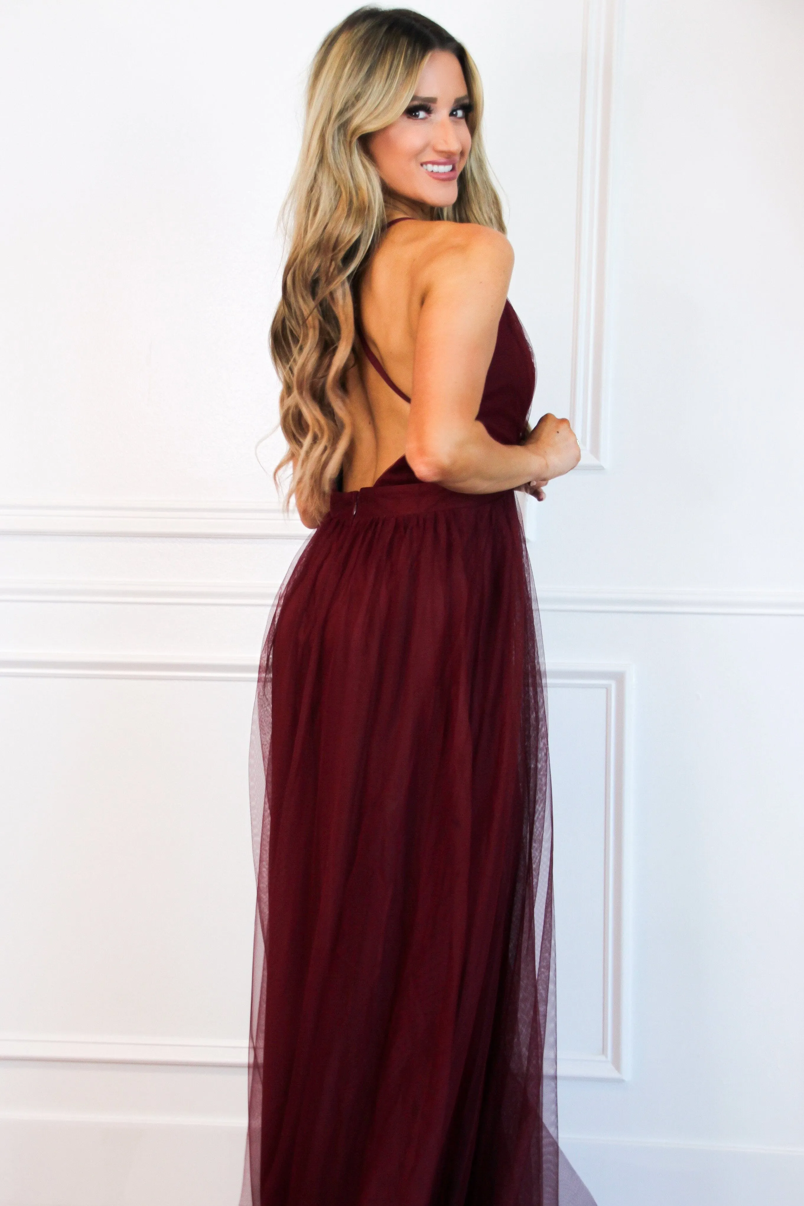 Forever Love Maxi Dress: Burgundy