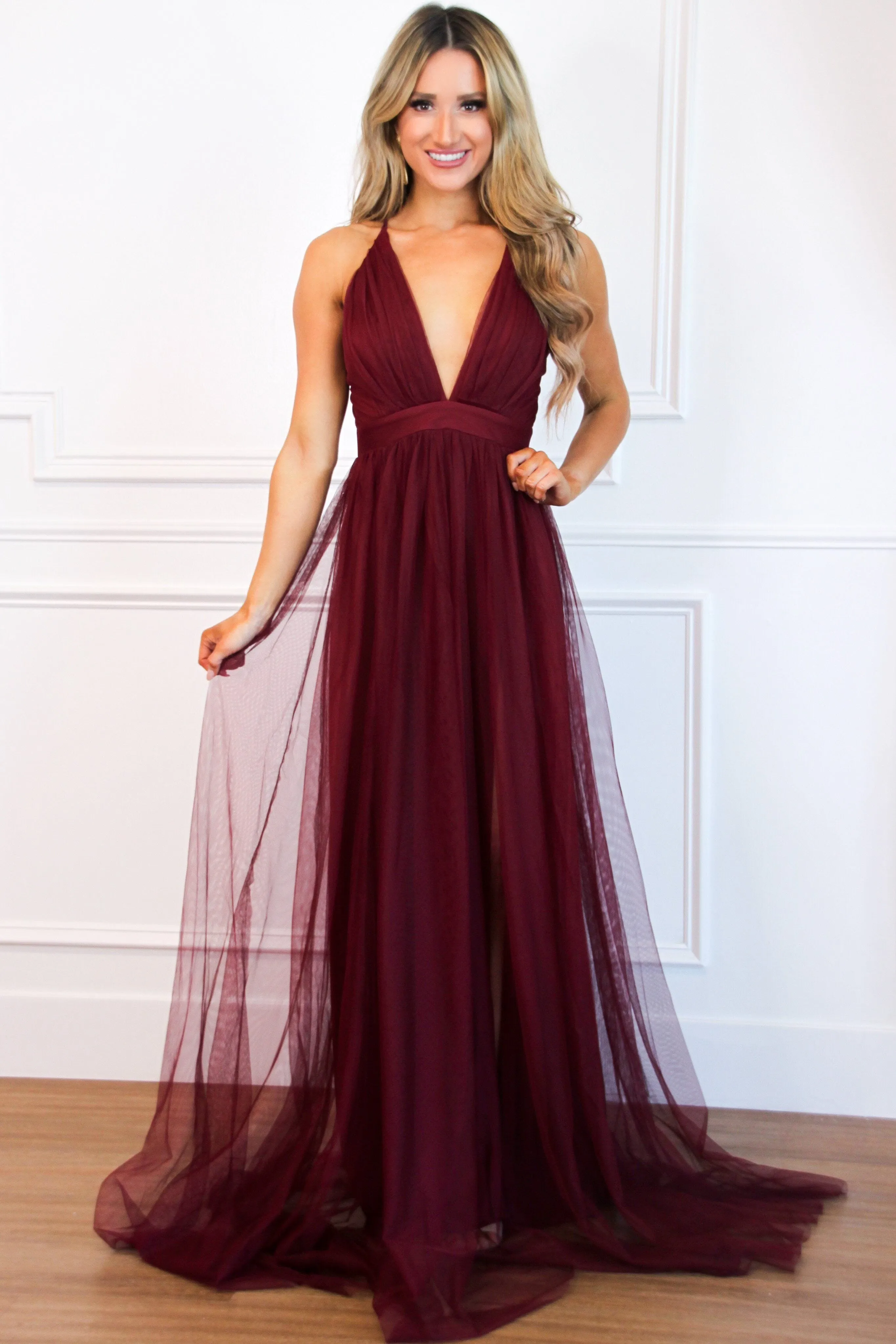 Forever Love Maxi Dress: Burgundy